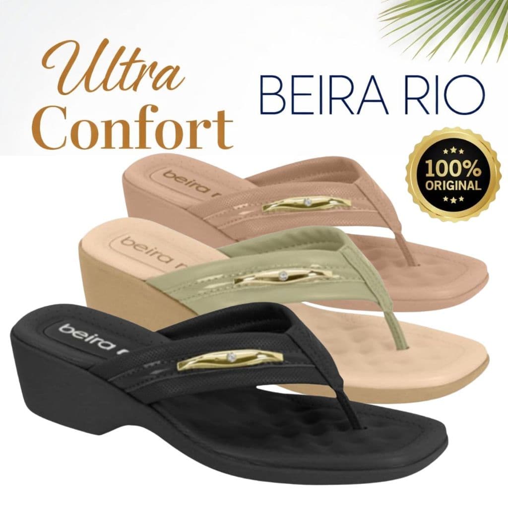 SANDÁLIA 8527-103 ORTOPÉDICA BEIRA RIO ULTRACONFORTO FASCITE ESPORÃO MASSAGEADORA MACIA LEVE