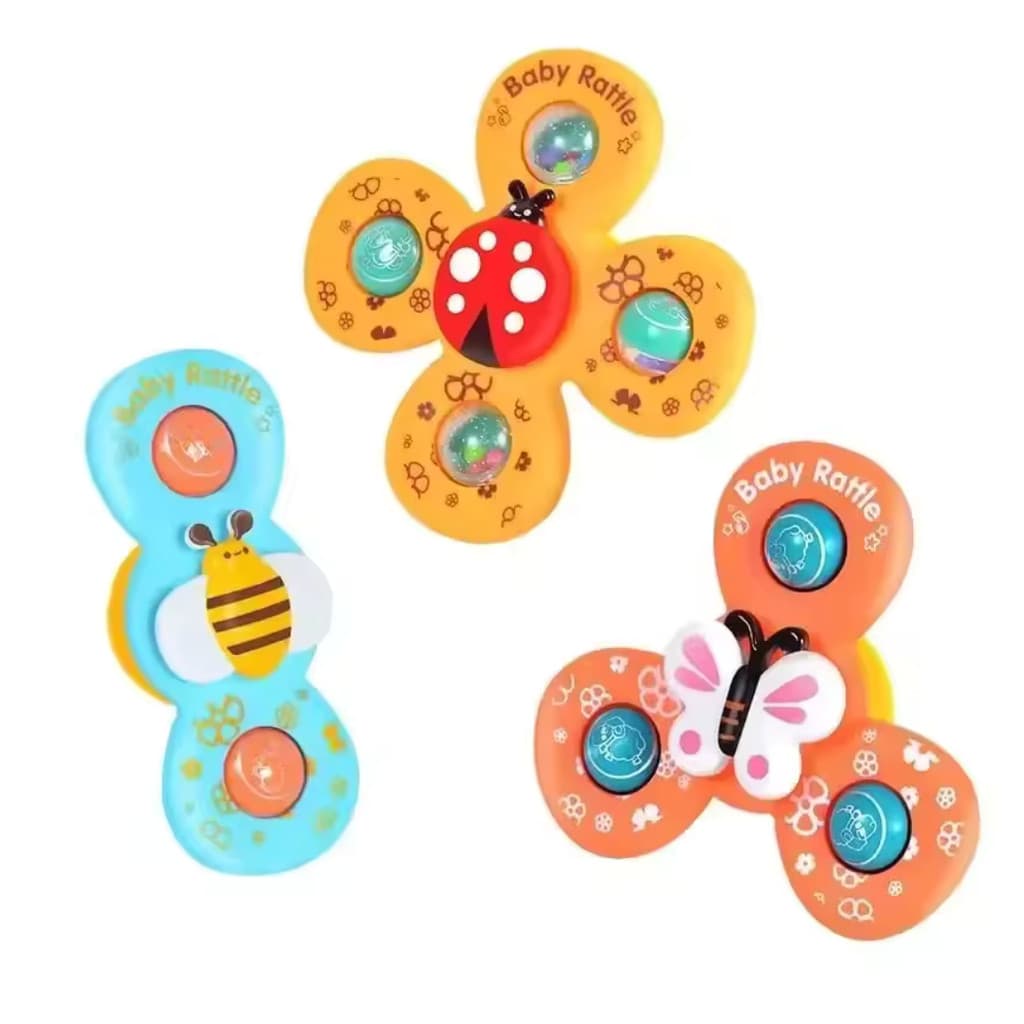 Brinquedo Infantil Giratório Spinner com Ventosa – Ideal para Bebês, Banho, Janela do Carro!