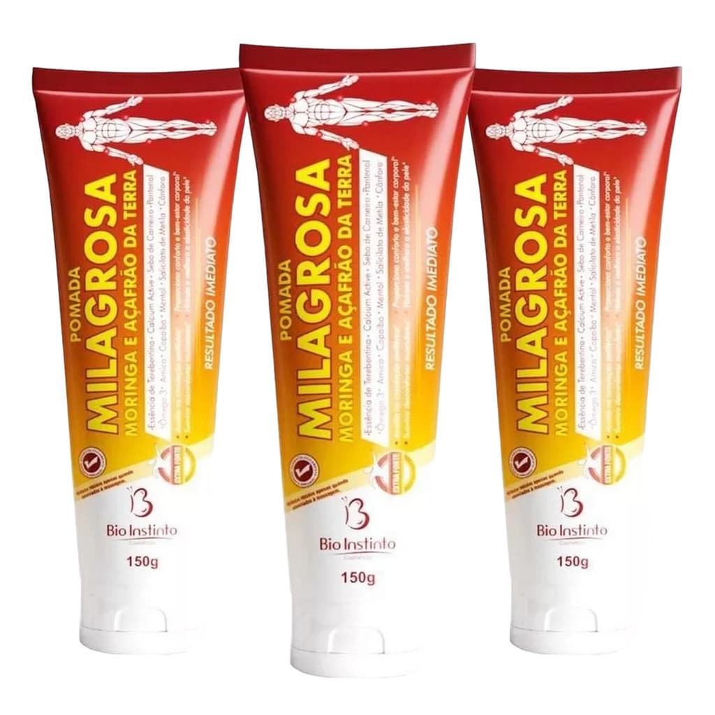Pomada Massageadora Milagrosa Bio Instinto KIT C/3 UN
