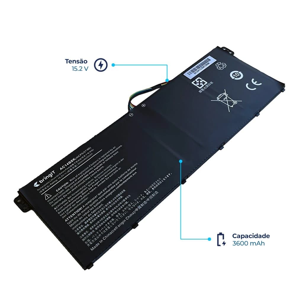 Bateria para Notebook Acer Nitro AN515-51-78D6 | 15.2 V 3600 mAh 15.2 V