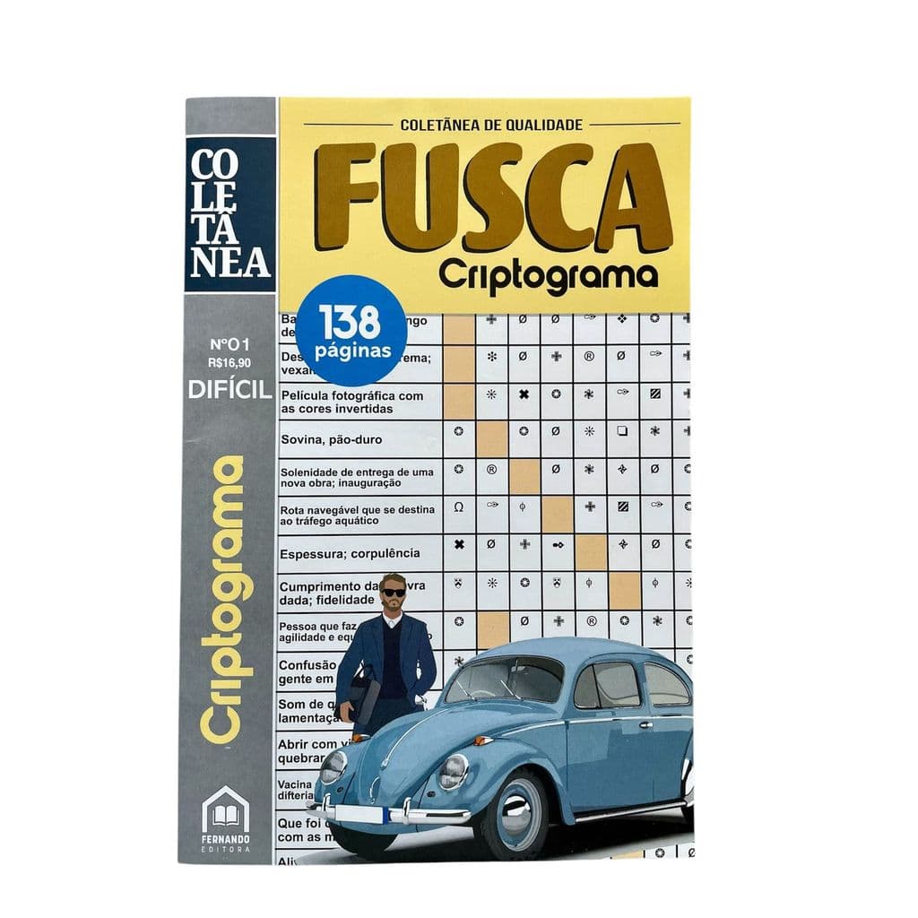 Livro Coletânea Fusca Criptograma - Nível Difícil N° 01