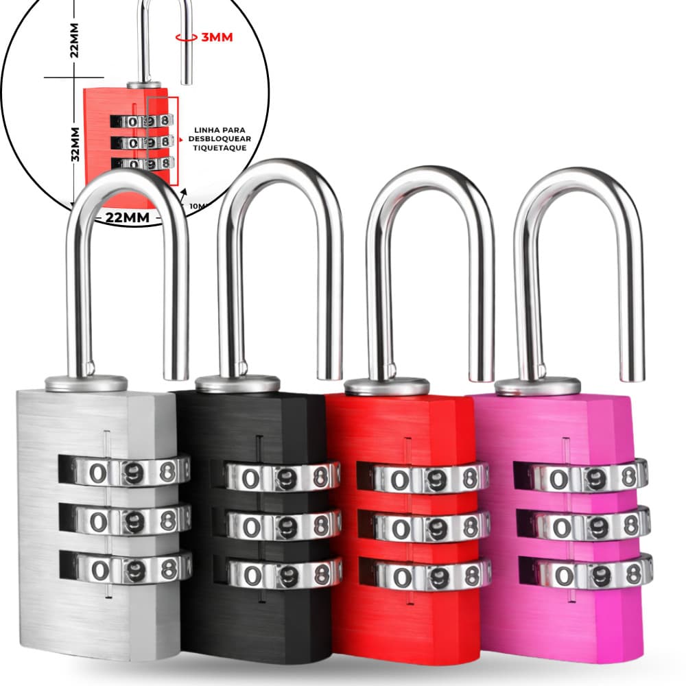 Cadeado Com Senha Resistente P/ Mala de Viagem Armário Academia Cadeado Com Segredo
