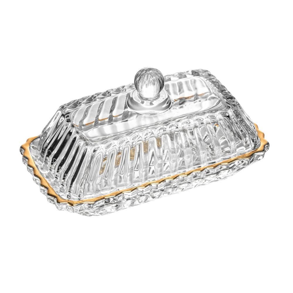 Manteigueira Wolff Imperatriz de Cristal com Fio de Ouro