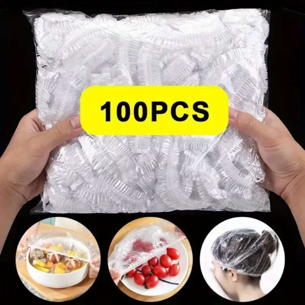 Kit 100/200/300 Tampa De Plástico Descartável Para Alimento potes