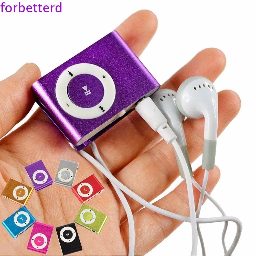 FORBETTERD MP3 Player Mini Portátil Walkman Metal 3.5mm Espelho Leitor De Música