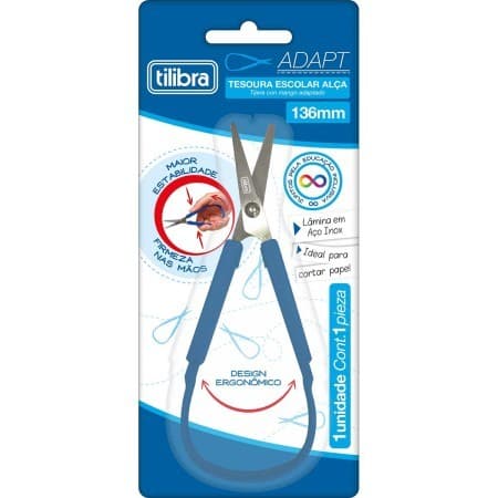 Tesoura Escolar Ergonomica 136mm Alça Adapt