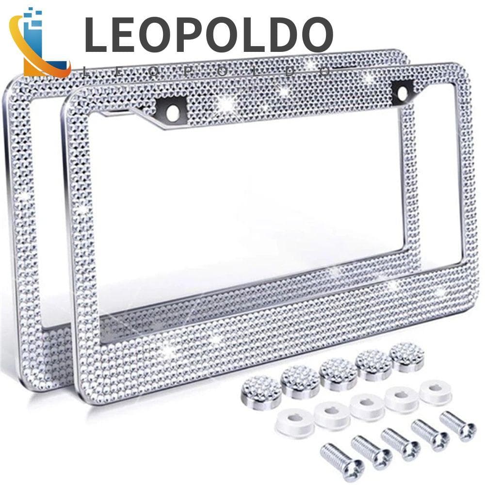 LEOPOLDO Placa De Quadro De Carro Feminina Feita À Mão Para Canadá Strass Cristal De Aço Inoxidável Caminhão Dos Eua