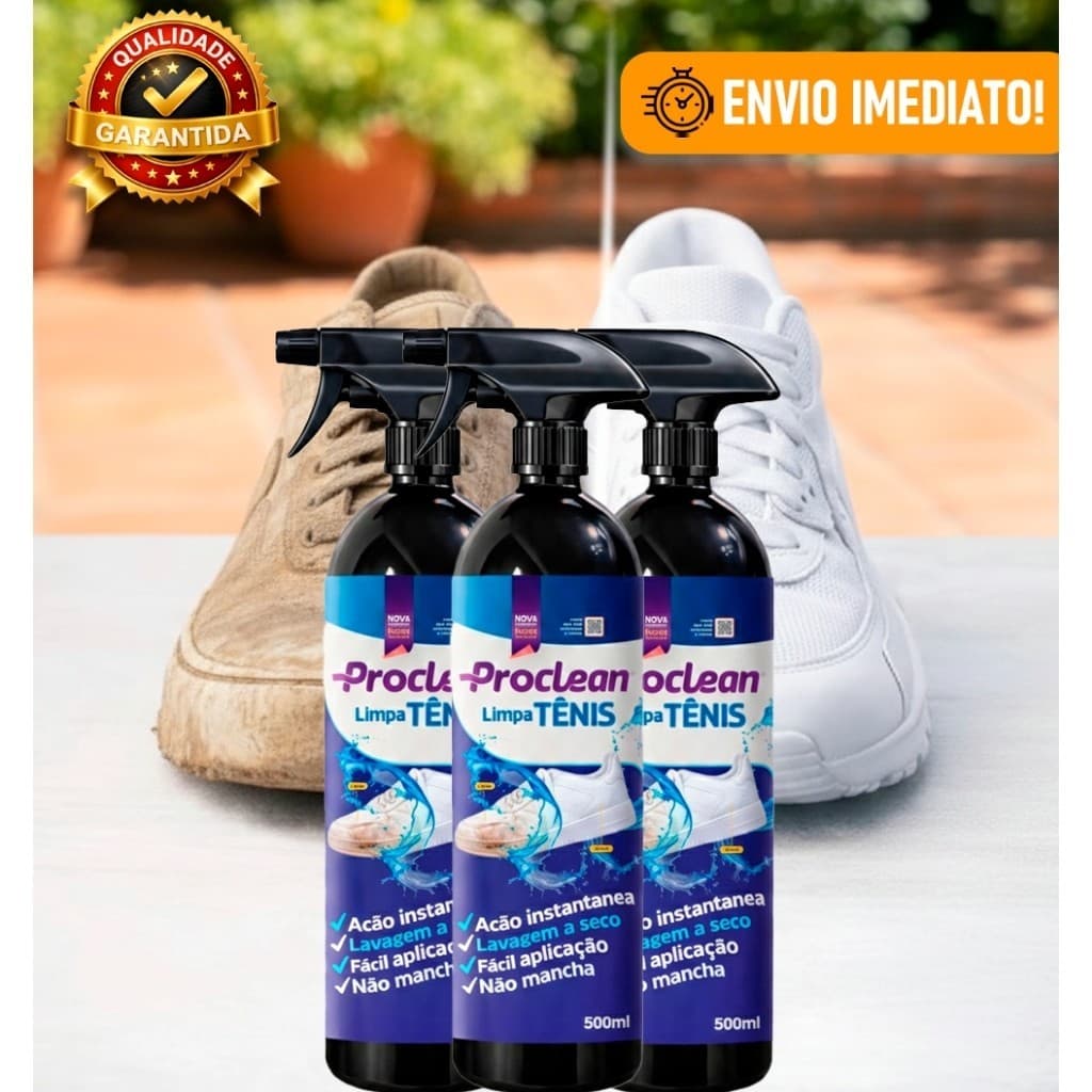 KIT 1/2/3 Proclean Limpa Tênis Forma Prática e Rápida Spray 500ml