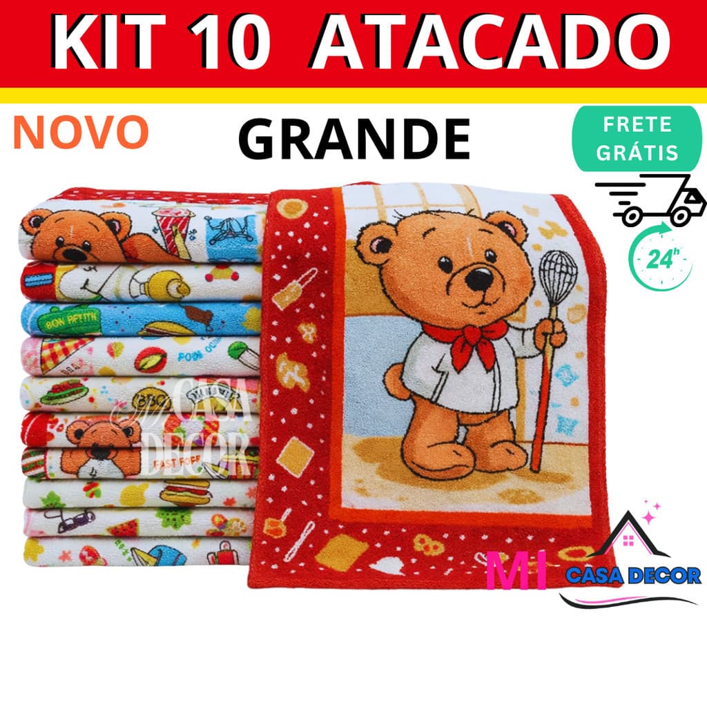 Pano De Prato COPA GRANDE Atoalhado Premium 10 Peças OFERTA  RELAMPAGO