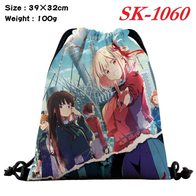 Lycoris Recoil Cartoon Color Canvas Kids Bolsa Com Cordão De Estudante Presentes