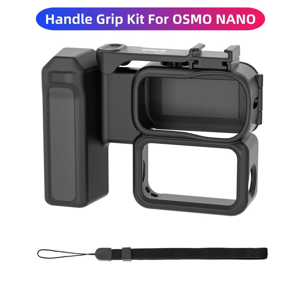 Kit de Empunhadura Sunnylife para DJI OSMO NANO, Suporte de Empunhadura com Liberação Rápida, Gaiola Protetora com Botão
