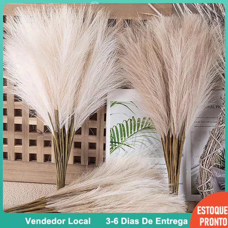 10/20/30 Peças de Bambu Artificial de garfo único para Decoração plantas falsas Junco Artificial Tipo Pampas Ramo Único