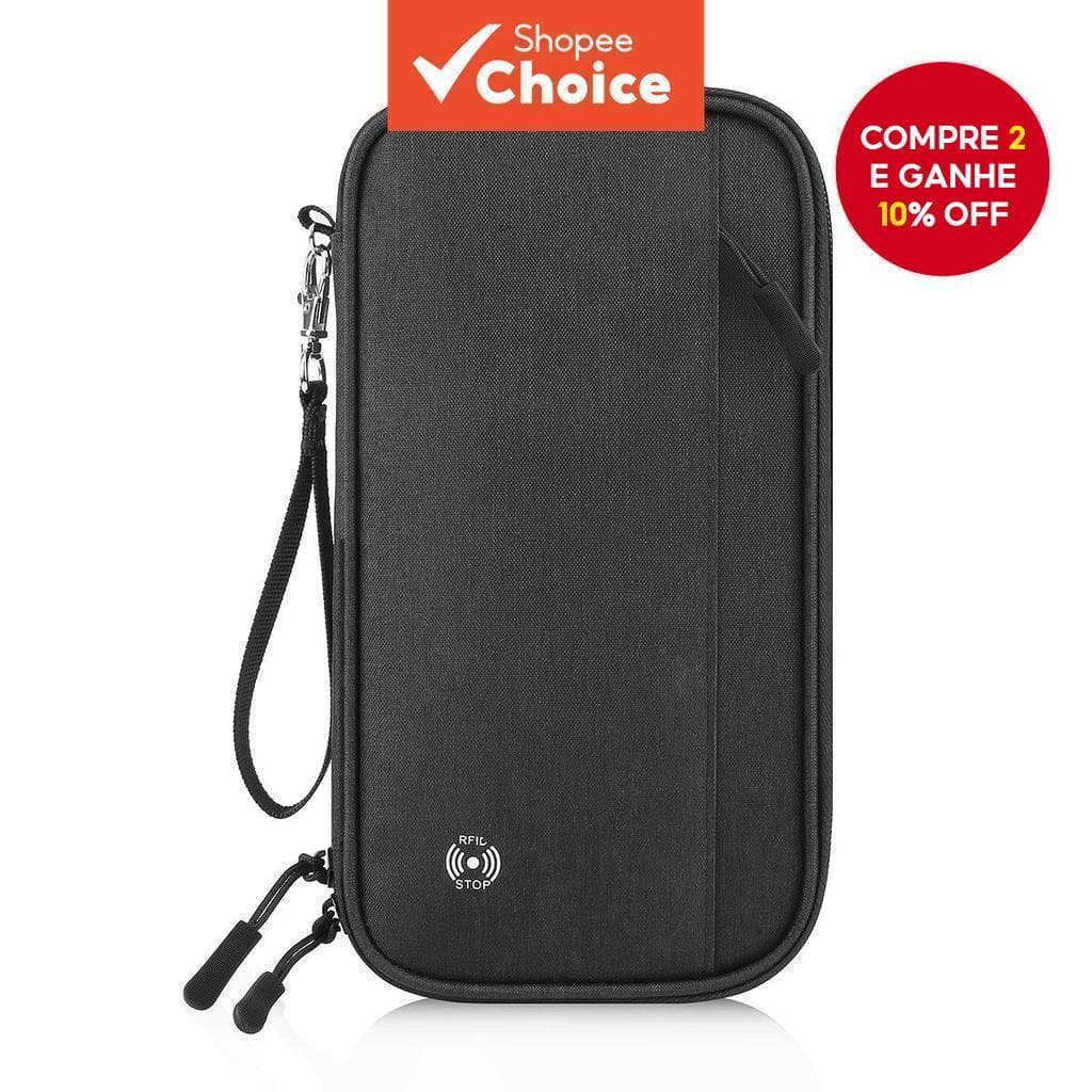 Carteira De Viagem Multifuncional-Porta-Passaporte Com Bloqueio De RFID Compartimentos Para Cartões E Organizador De Doc