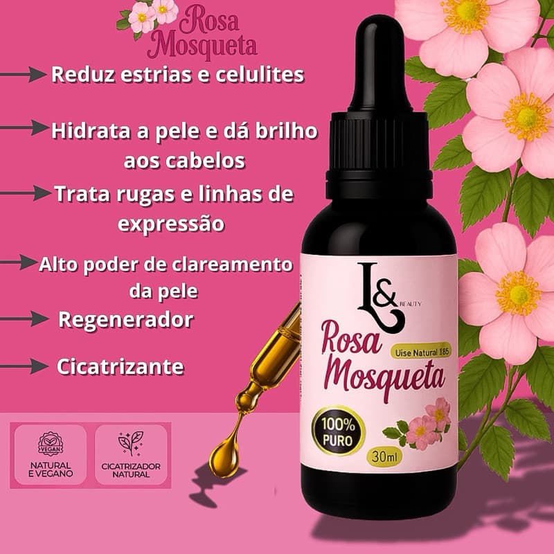 Óleo De Rosa Mosqueta 100% PURO - L&Beauty 30ml