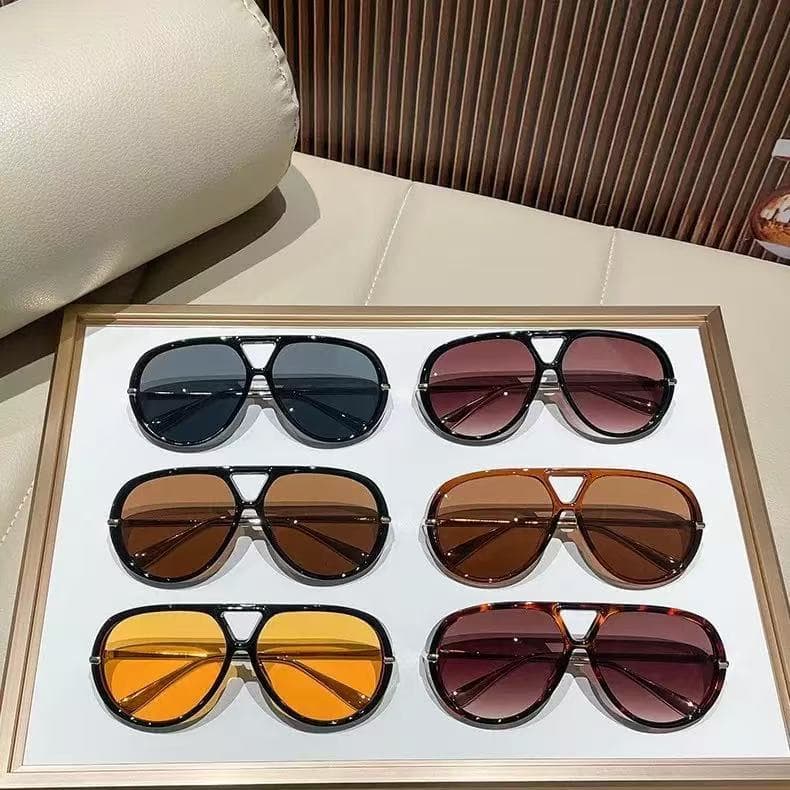 Novos e elegantes óculos de sol femininos com ponte dupla  100