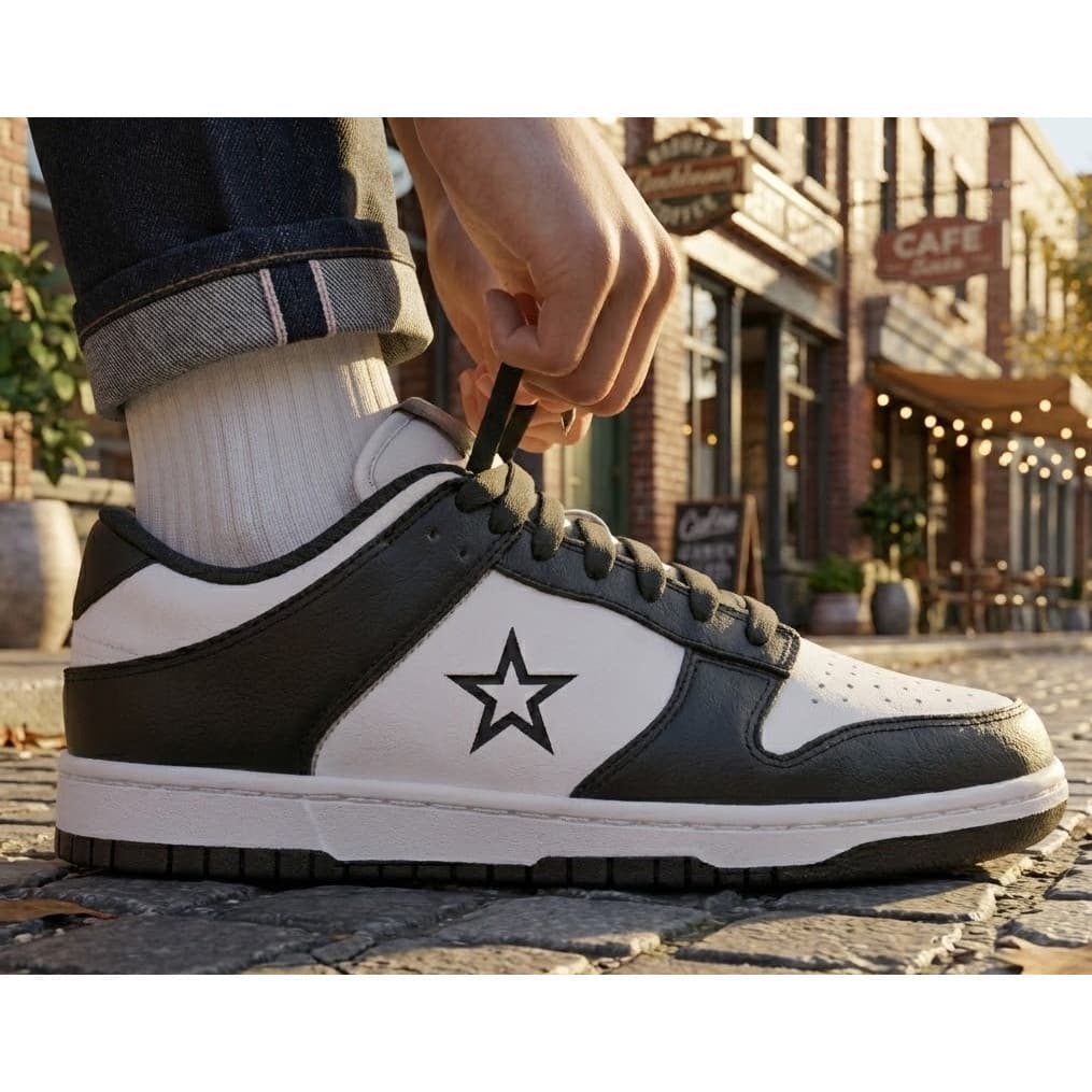 Tênis Estrela  Masculino Feminino Dun Branco Confortável Lançamento 34 35 36 37 38 39 40 41 42 43