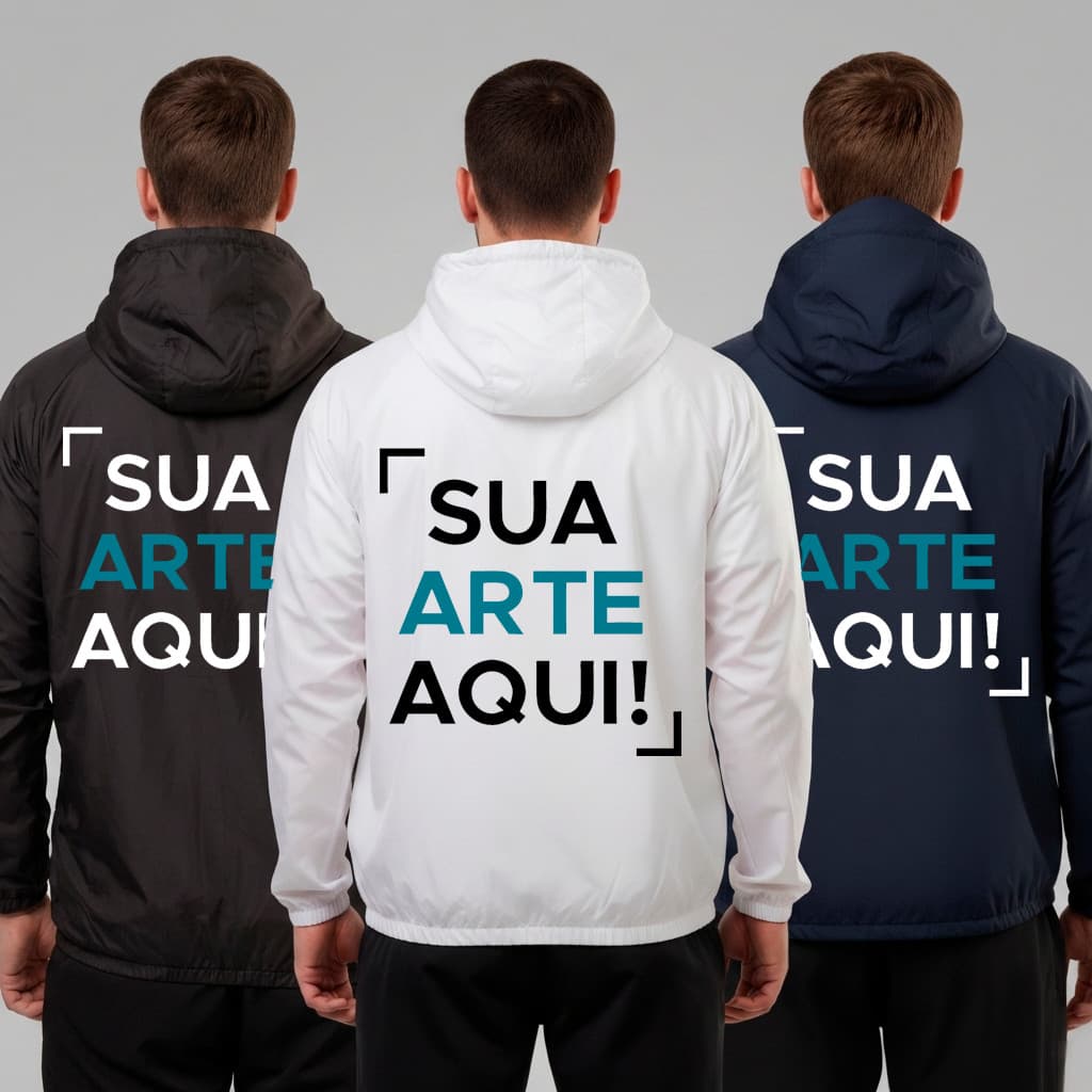 Kit 3 Jaqueta Corta Vento Impermeável Capuz Personalizada