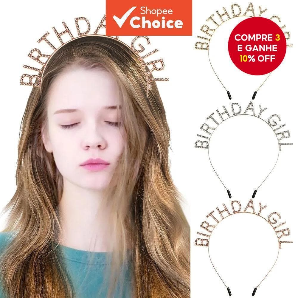 Tiara De Aniversário De Princesa – Argola De Cabelo De Strass Para Meninas , Acessório De Coroa De Festa