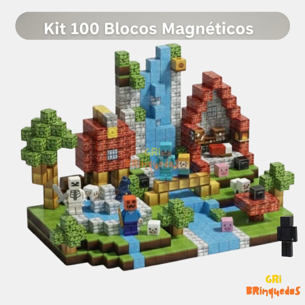 Blocos Magnéticos 100 Peças ( Somente Blocos )