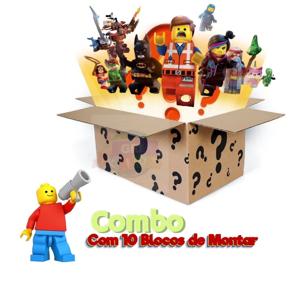 Combo 10 Brinquedos de Blocos de Montar com Figuras Heróis Anime Desenho Personagens