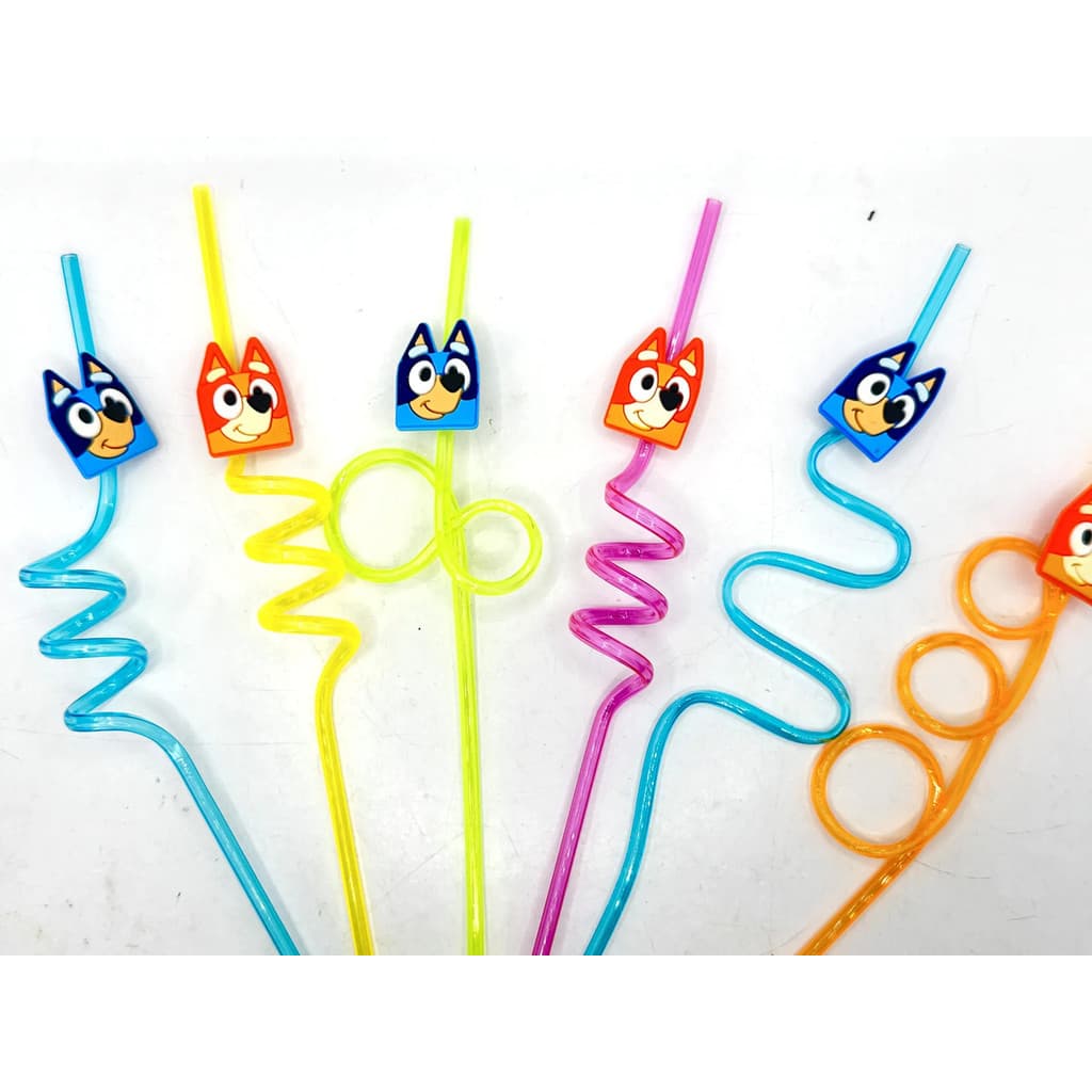 Lembrancinha Canudo Acrilico Bluey E Bingo 6un Festa Tema