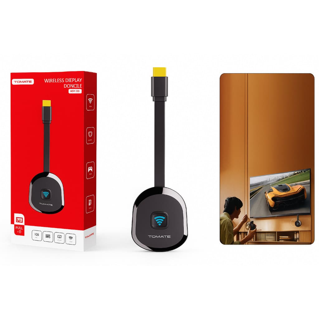 Miracast Dongle HDMI Wireless Tomate Full HD Receptor P/ Tela Espelha Celular TV Sem Cabo