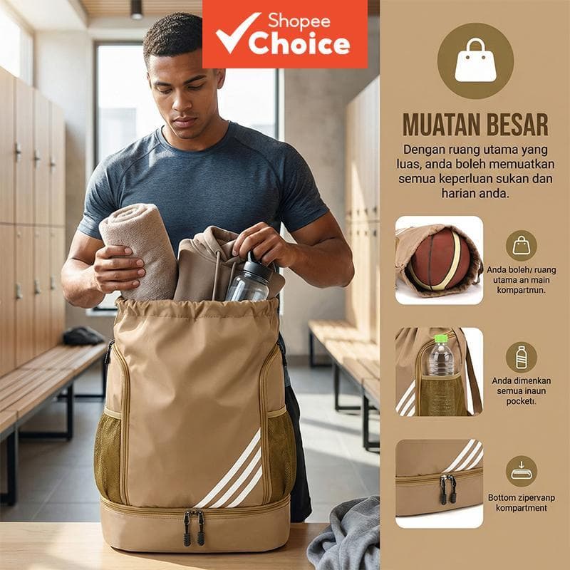  Bolsa de Cordão à Prova d’Água de Grande Capacidade para Mulheres, Multifuncional, Ideal para Atividades Esportivas,