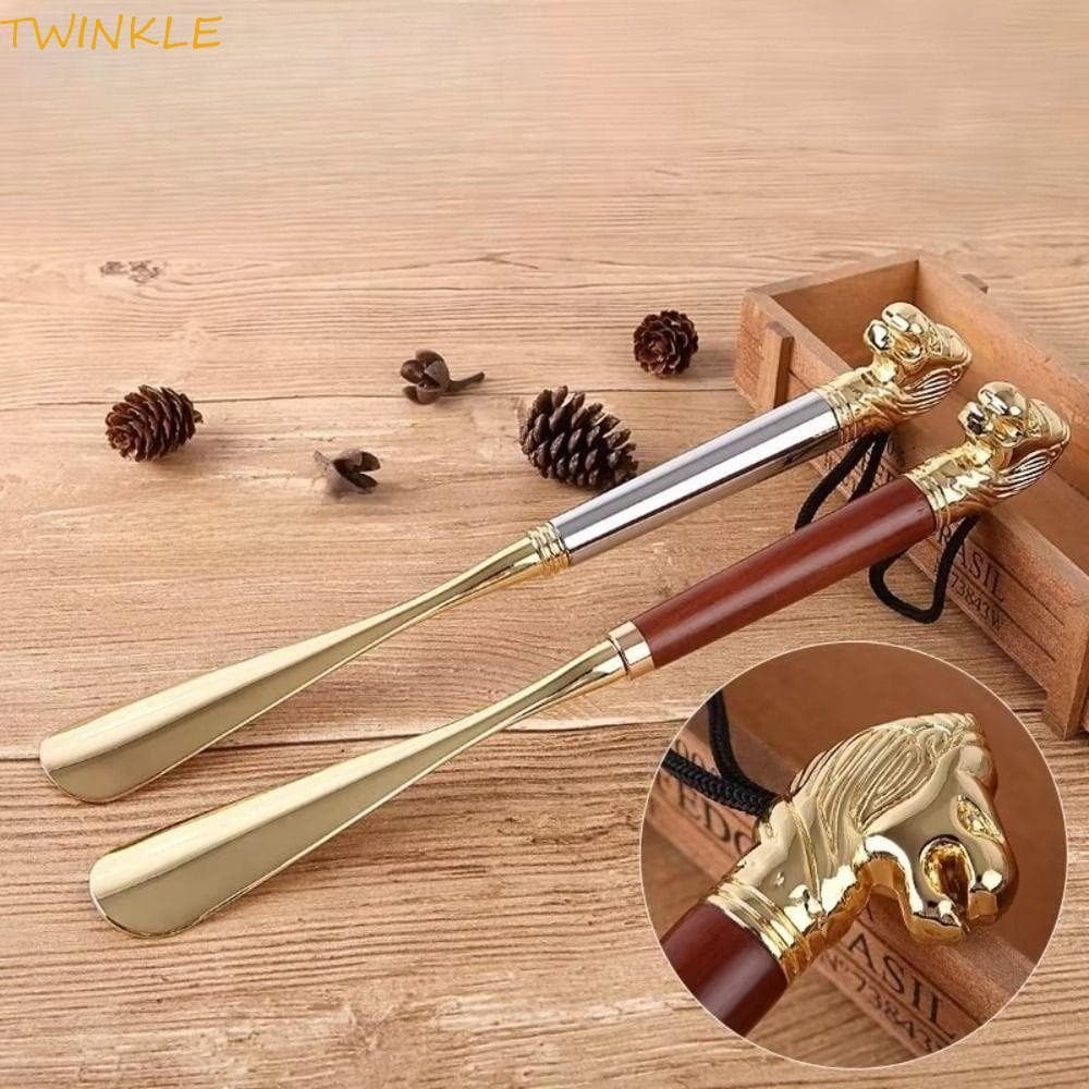 Buzina De Sapato De Metal TWINKLEO , Calçadeira De Alça Longa Com Cabeça De Leão/Cavalo , Levantador Portátil De 32 Cm