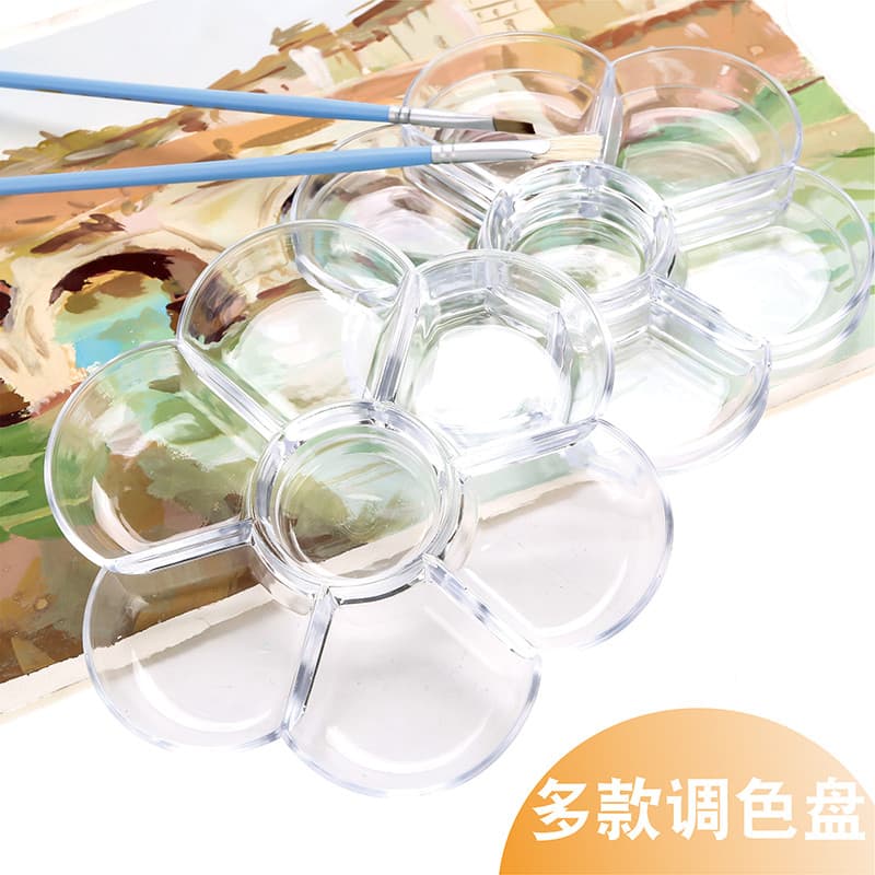 Paleta Oval de pintura a óleo de três linhas especial para estudantes de arte Tamanho grande Opcional Aquarela Guache Pi