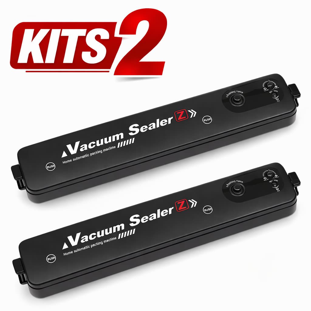 Kit 2 Máquina Seladora a Vácuo para Alimentos Seladora de Sacos Plásticos