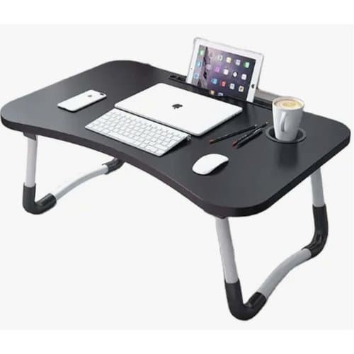 Mesa Notebook Multiuso Portatil Pratica Compacta Preta Design Moderno