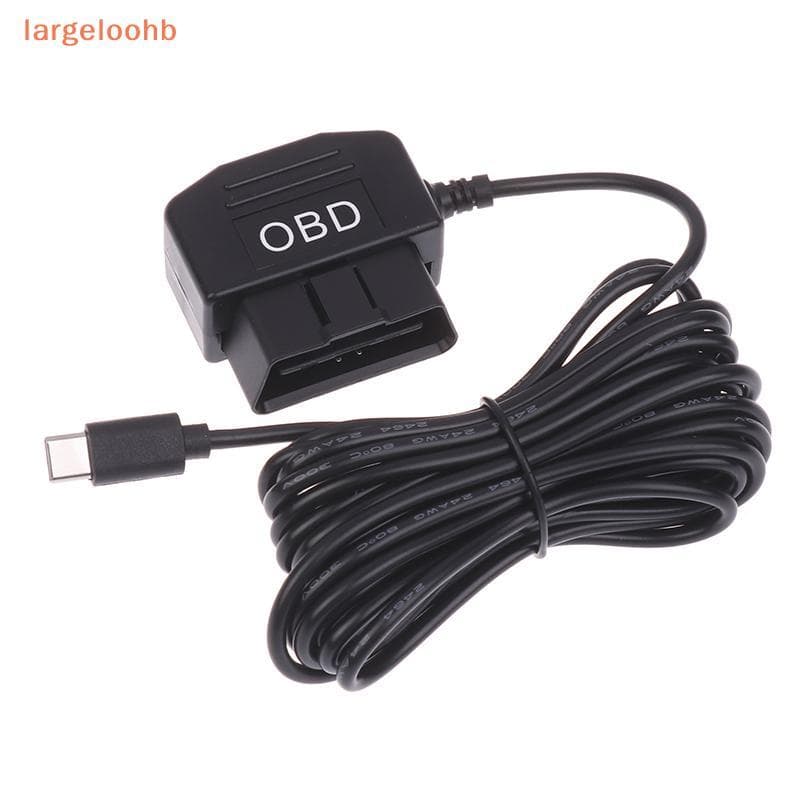 [largeloohb] Cabo De Alimentação Do Carregador OBD Para Type C Câmera Dash Car DVR 24h Estacionamento Acessórios Carro P