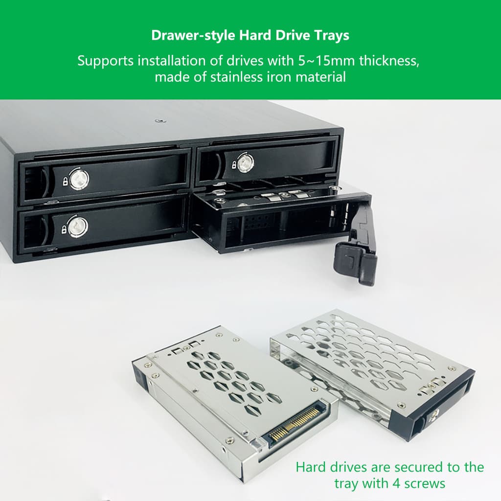 (TOOLFREE) 4 Baias 2.5 Polegadas U . 2/3 PCIe 4.0 64 Gbps Unidade Óptica Gabinete De Disco Rígido MRA267-2U3S/- 4U3S