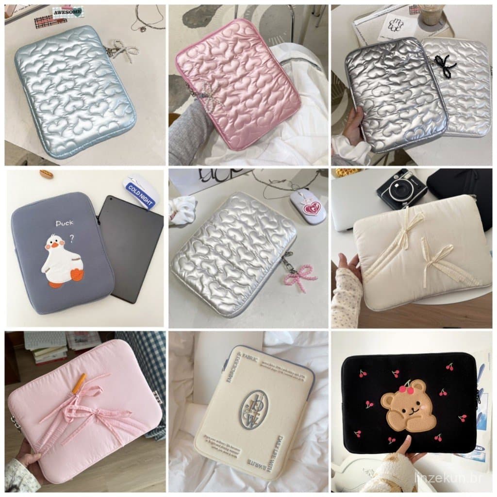 Bolsa Para Laptop Coreana design ins Bordado De Desenho Animado 10-15. Polegadas Armazenamento De Saco Computador tablet