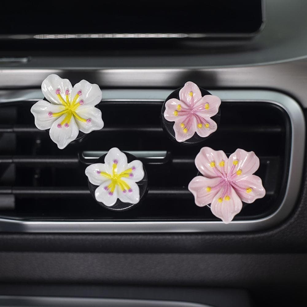 TKEY Interior Do Carro Pêssego Flor Margarida Perfume Clipe Aromaterapia Ar Condicionado Fresco Decoração G1N7