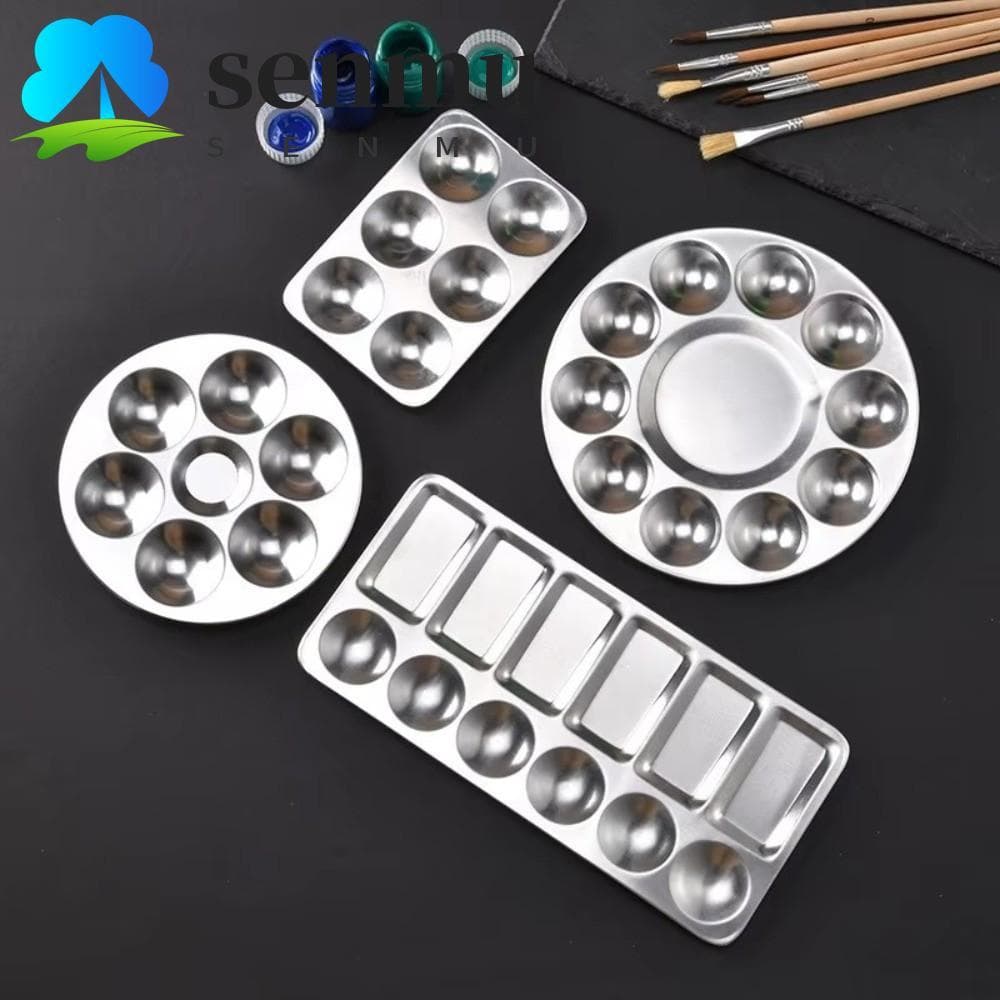 Bandeja De Pintura Em Aquarela SENMU , Paleta De Superfície Lisa Redonda Quadrada , Mistura De Reutilizável DIY