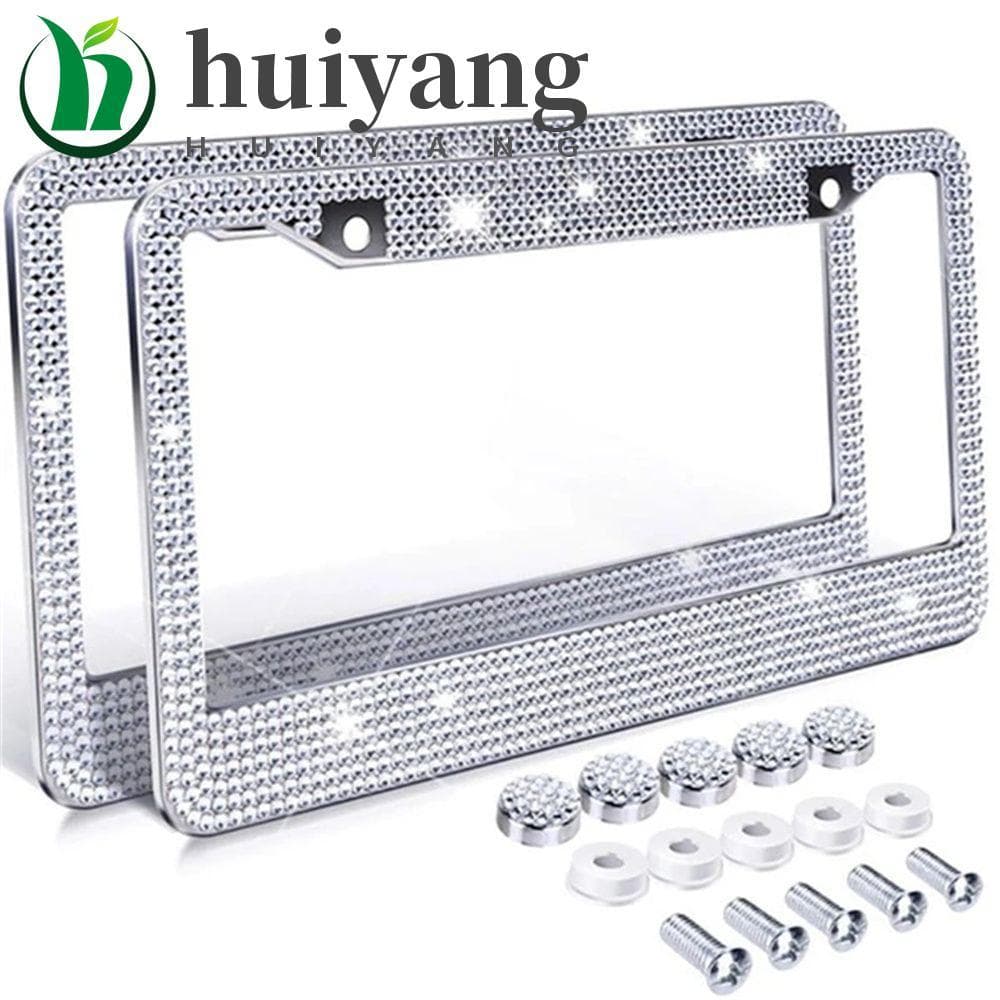 HUIYANG Quadro Da Placa De Licença Acessórios Do Carro Para Canadá Strass Luxo Cristal Bling