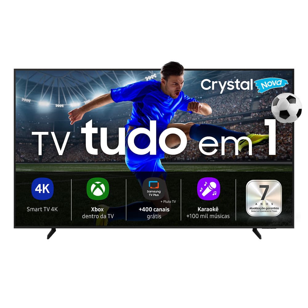 Samsung Smart TV 43" Crystal UHD 4K U8600F 2025, Xbox Cloud Gaming, Canais Gratuitos, Alexa