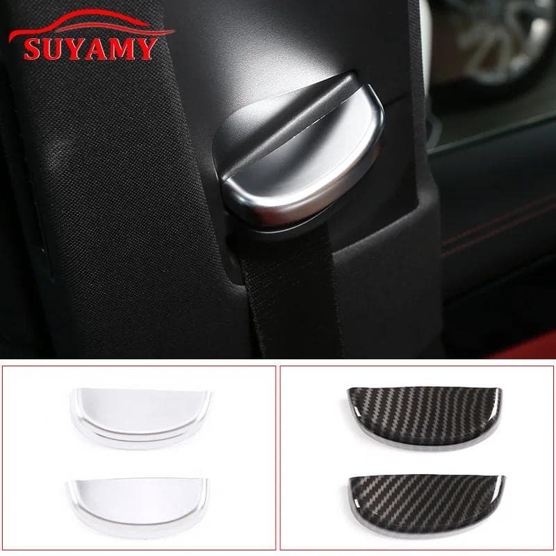 2 Peças ABS Fibra De Carbono/Prata Cinto De Segurança Decoração Capa Guarnição Para Porsche Panamera 14-20 Acessórios De