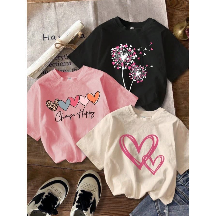 Kit 3 Camiseta Feminina Tshirt Básica 100% Algodão Blusa De Menina Casual Modinha Lançamento