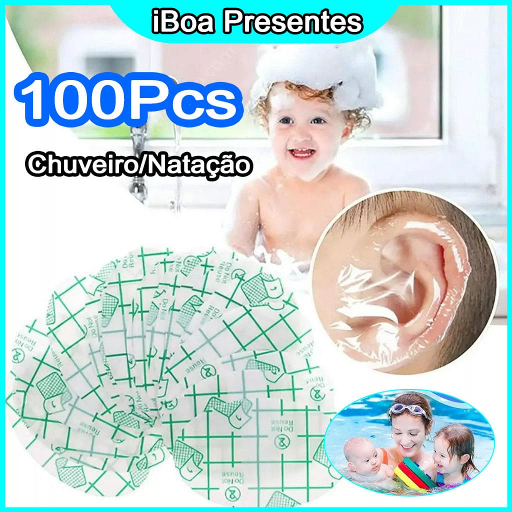 Kit 100pcs Adesivo Impermeável Orelha Banho Natação Infantil Adulto