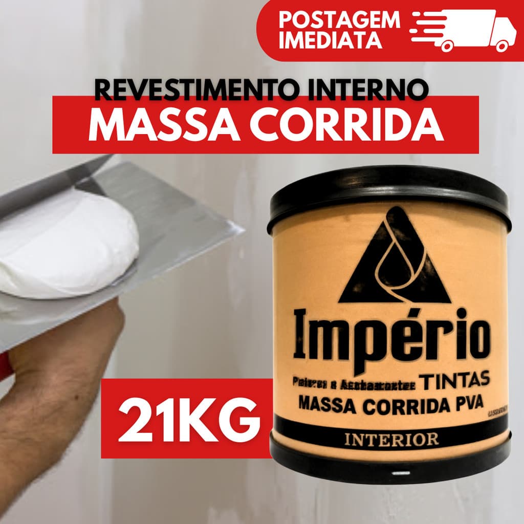 Massa Corrida 21kg Revestimento Acabamento Nivelador Fácil Aplicação Branco Liso Pronto para Uso