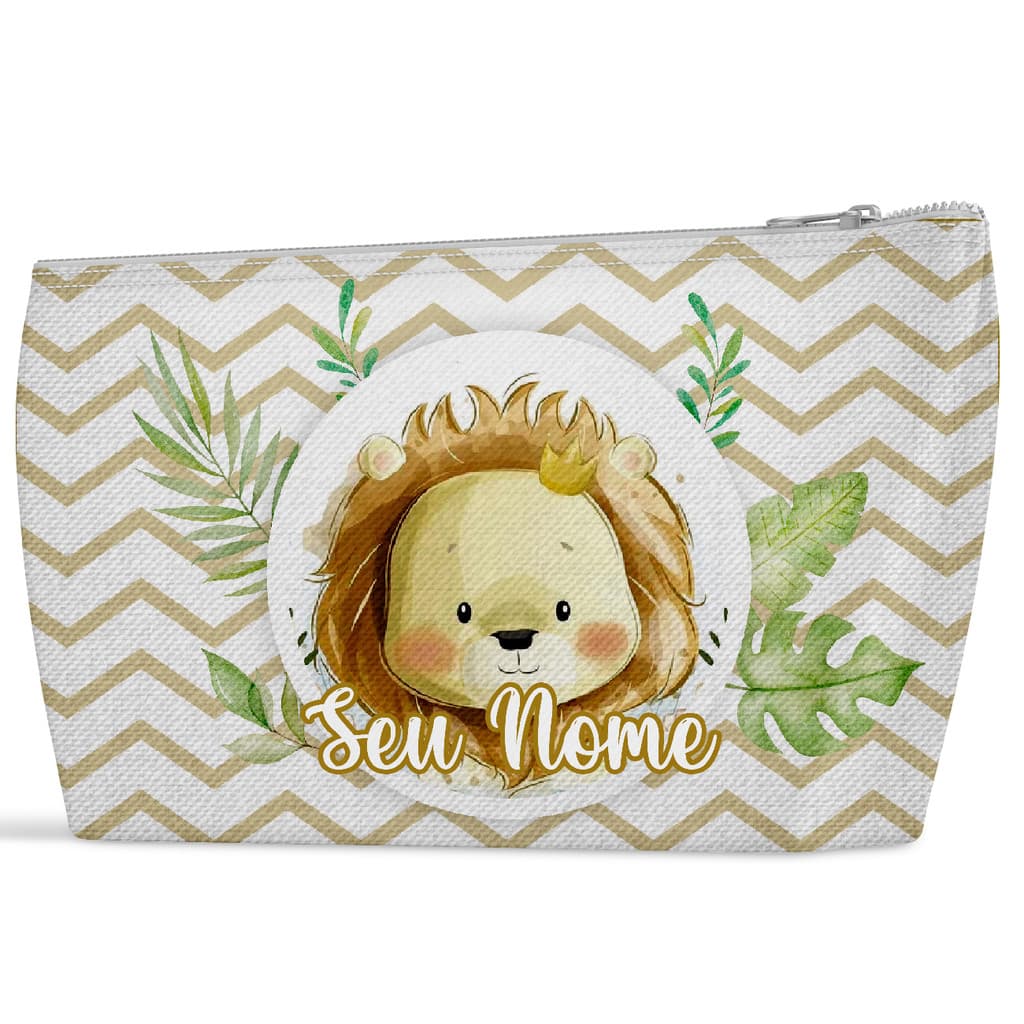 Necessaire leozinho nome personalizado bolsa infantil slim