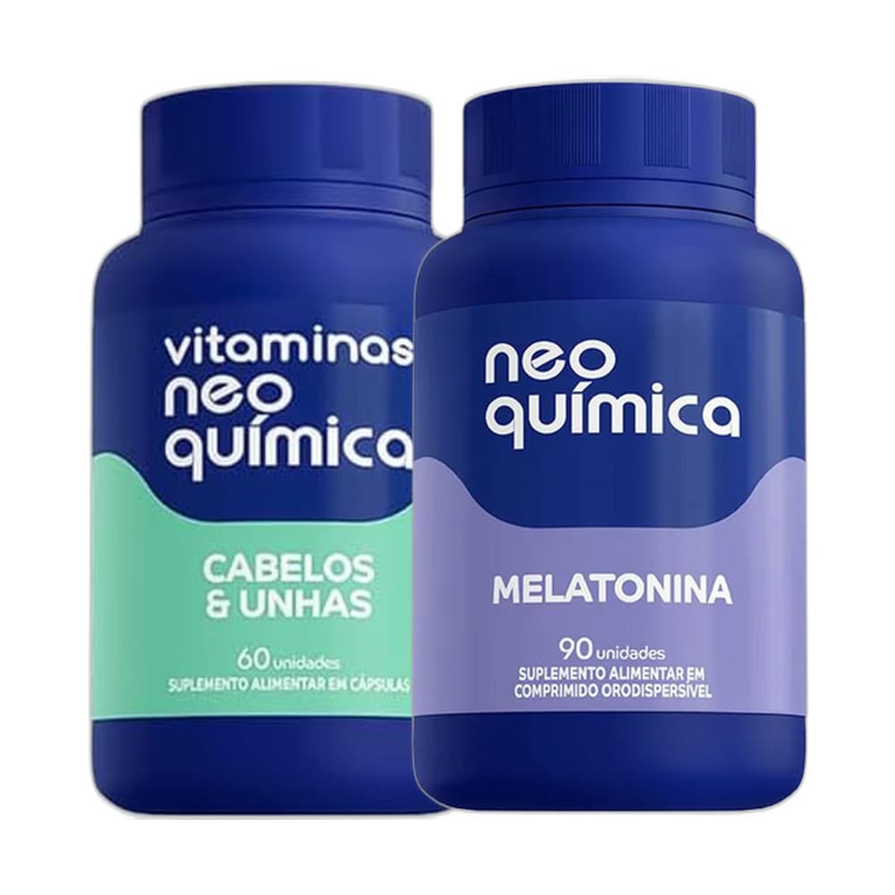 Kit Cabelos e Unhas 60 Cps + Melatonina 90 Cpr - NEO QUIMICA