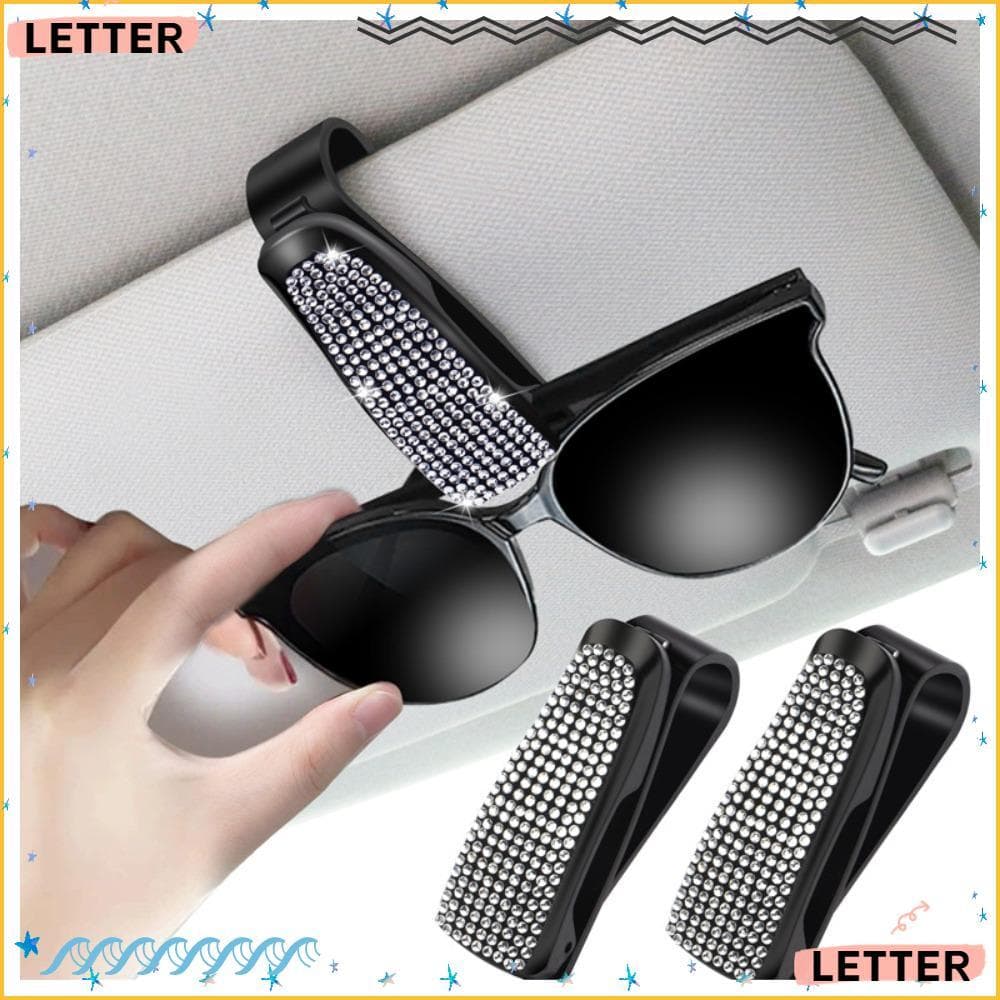 Carta Óculos De Guarda-Sol Do Carro , Clipe De Cristal De Strass , Montagem Portátil Multicolorido Da Viseira