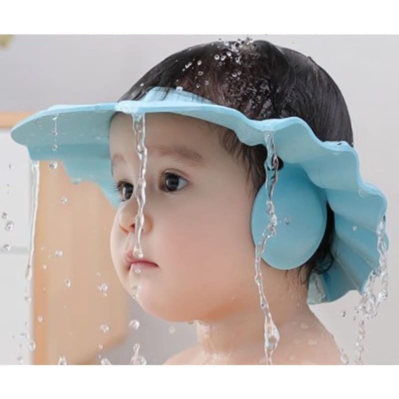 Chapéu de Banho Lava Cabeça Protetor Viseira Para Bebês e Crianças