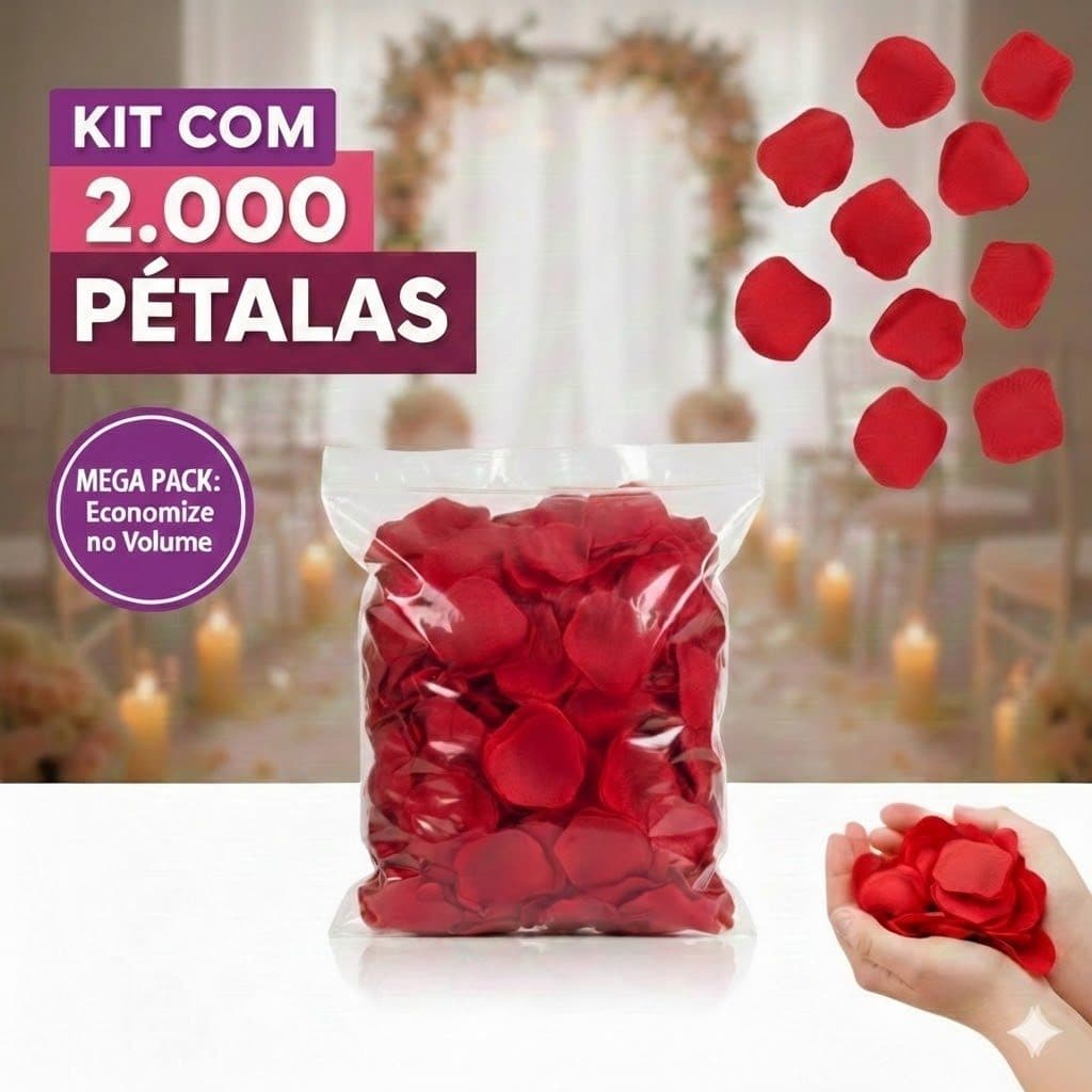 1000-2000 Pétalas De Rosas Artificiais Branca ou Vermelha Casamento Festas Noivas Decoração Kit Romântico