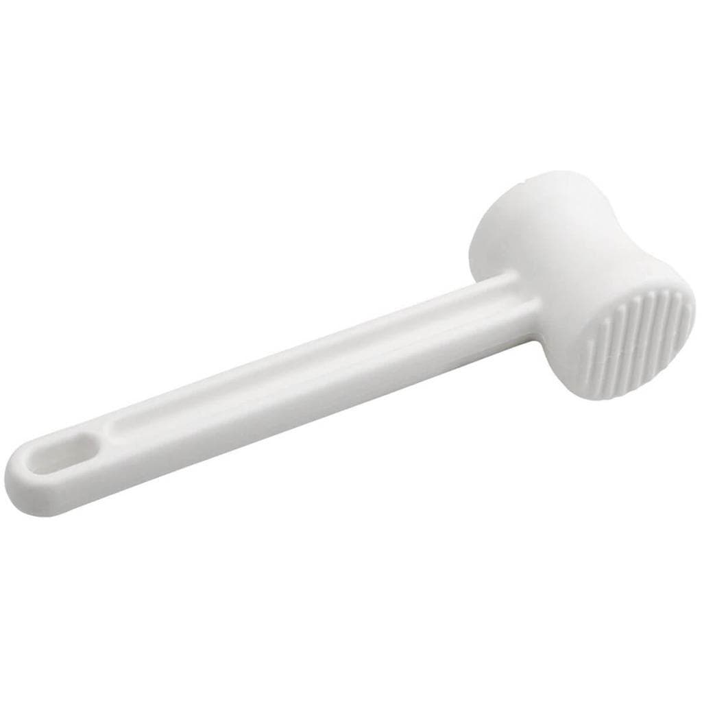 Martelo de Amaciar Carne Bifes Profissional Branco 8x28cm Polietileno Cinquetti