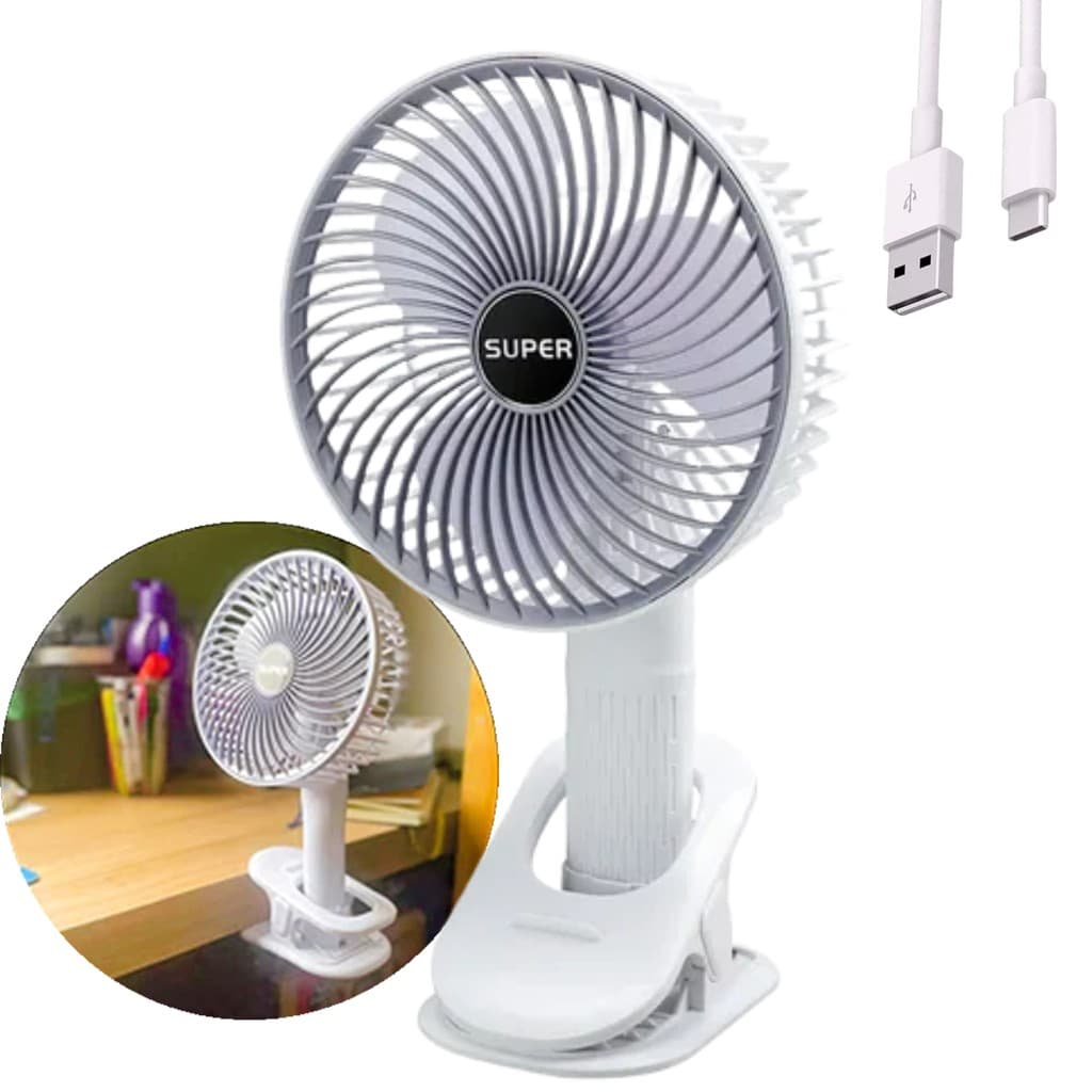 Mini Ventilador Pequeno Portatil Recarregavel Com Suporte Para Celular Clip Encaixa Em Qualqer Lugar