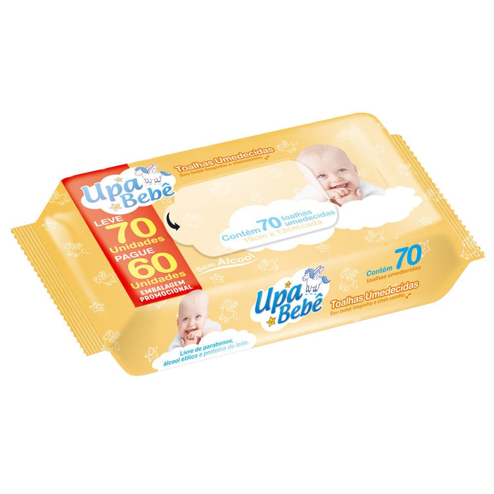 Toalha Umedecida Upa Bebê Leve 70 Pague 60 Unidades